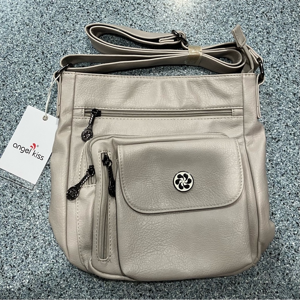 Angel Kiss Light Gray Crossbody Bag